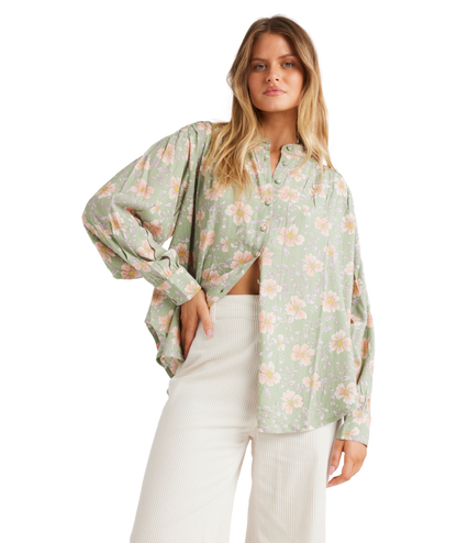 Billabong More To Sea Blouse in PISTACHIO