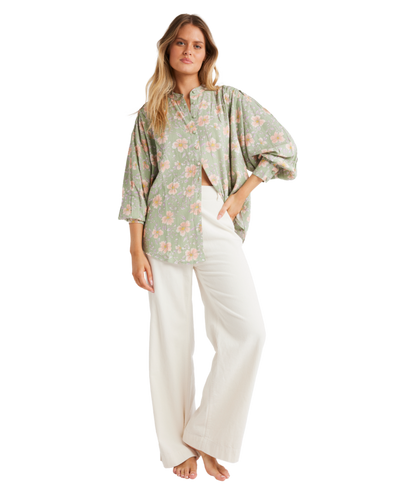Billabong More To Sea Blouse in PISTACHIO