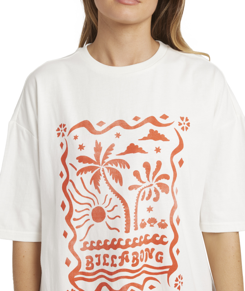 Billabong Coco Palm Tee in SALT CRYSTAL