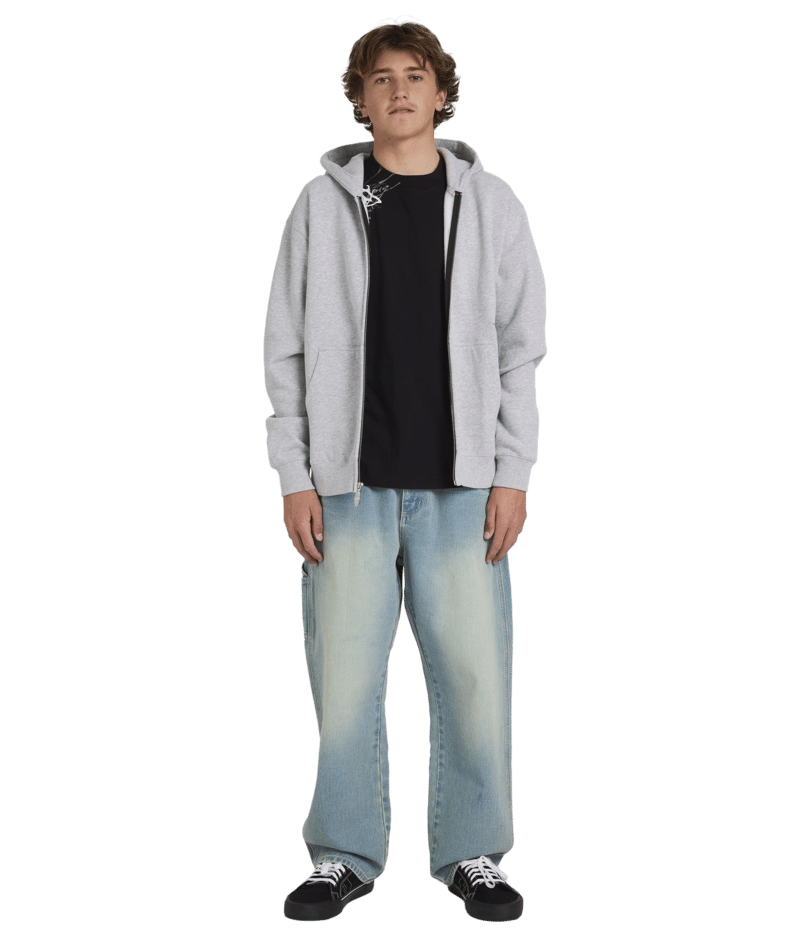 Billabong Tilt Zip Thru Hood in LIGHT GREY HEATHER