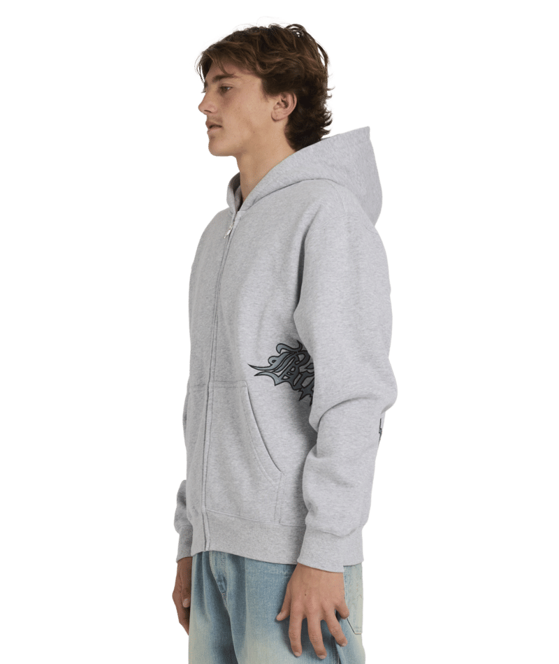 Billabong Tilt Zip Thru Hood in LIGHT GREY HEATHER