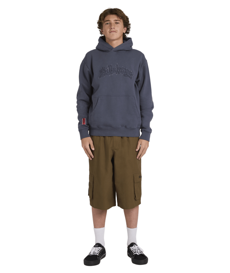 Billabong Immortal Distress Pop Hood in DIRT NAVY