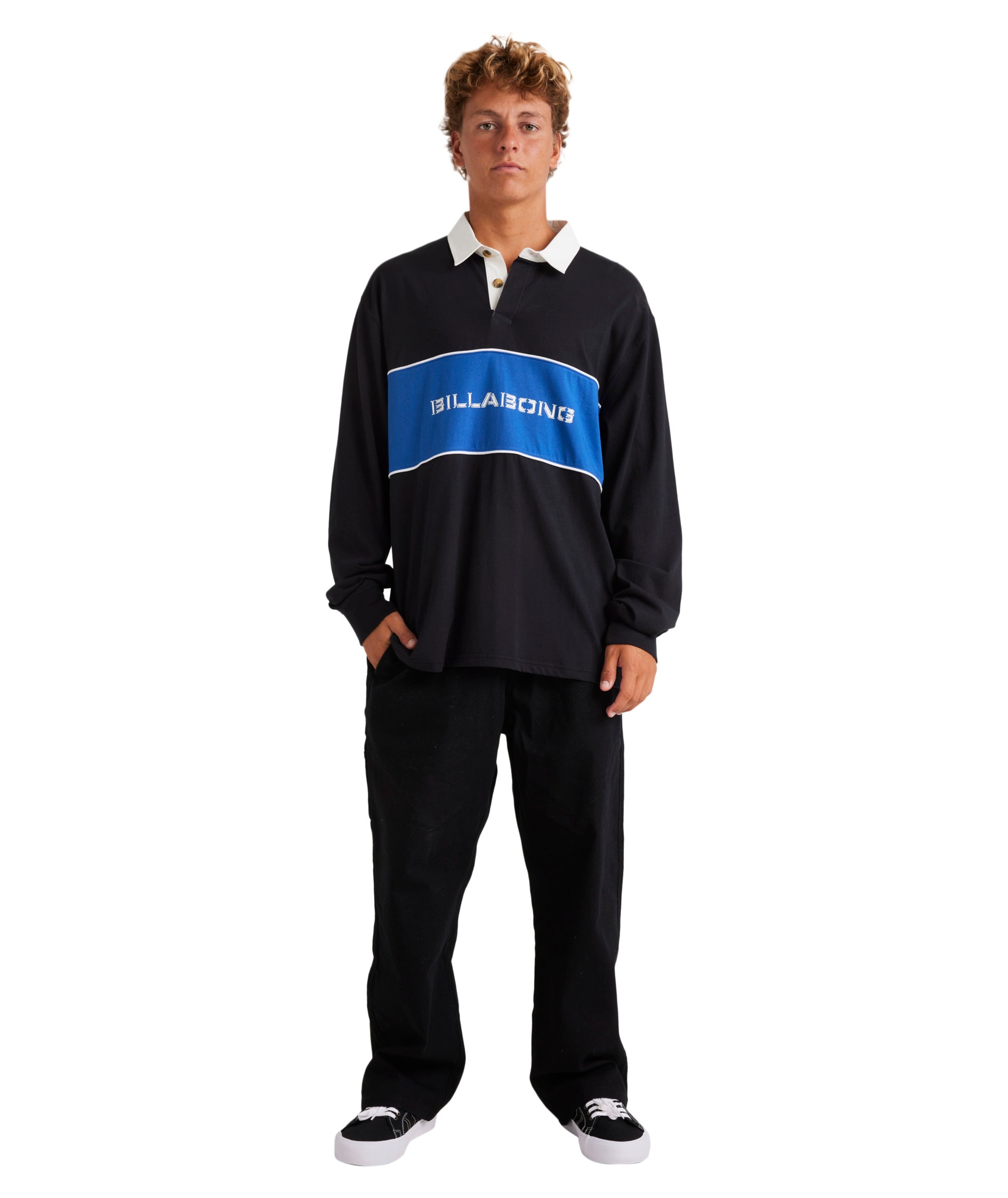 Billabong Warped Ls Rugby in BLACK