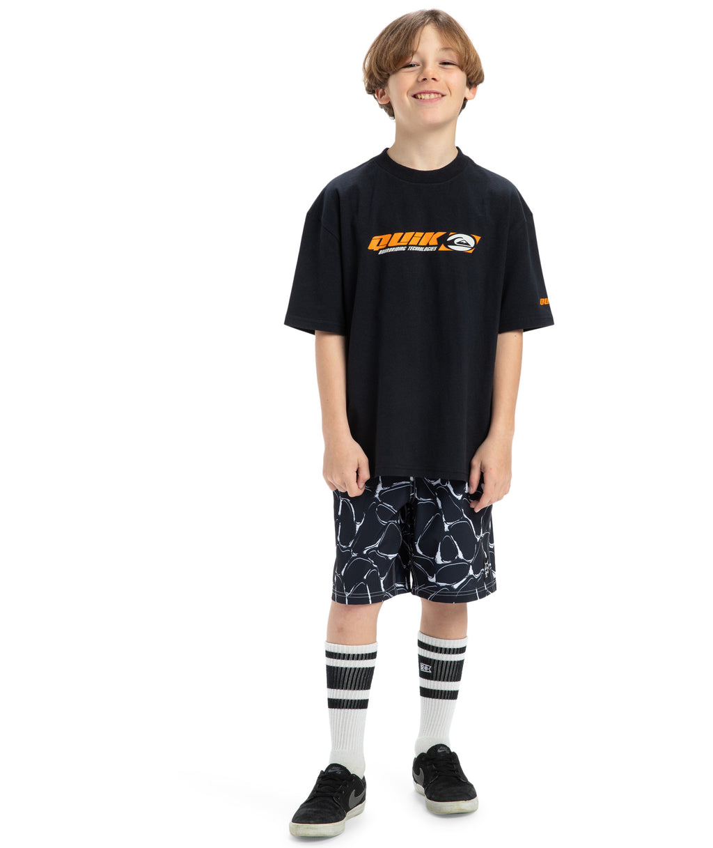 Quiksilver Stencil Ss Yth in BLACK