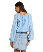 Roxy Cactus Flower Top in CERULEAN