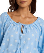 Roxy Cactus Flower Top in CERULEAN