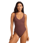 Roxy Roxy Love One Piece V Neck in JAVA