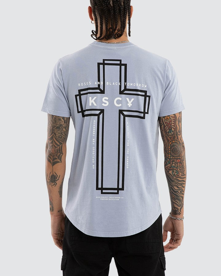 Kiss Chacey Sanctus Dual Curved Tee in Pigment Lavender