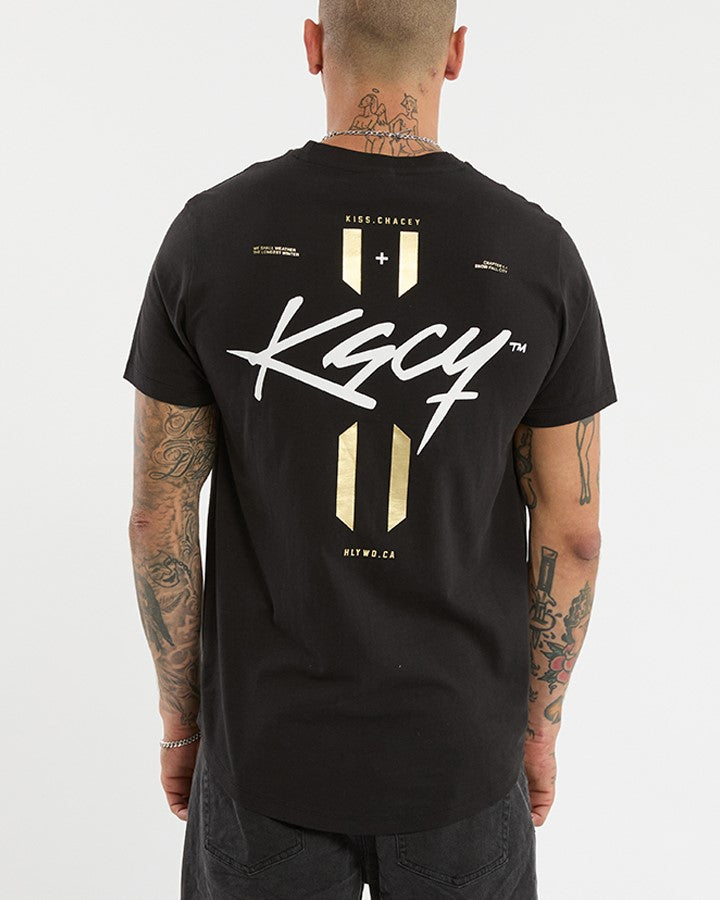 Kiss Chacey Stride Dual Curved Tee in Jet Black