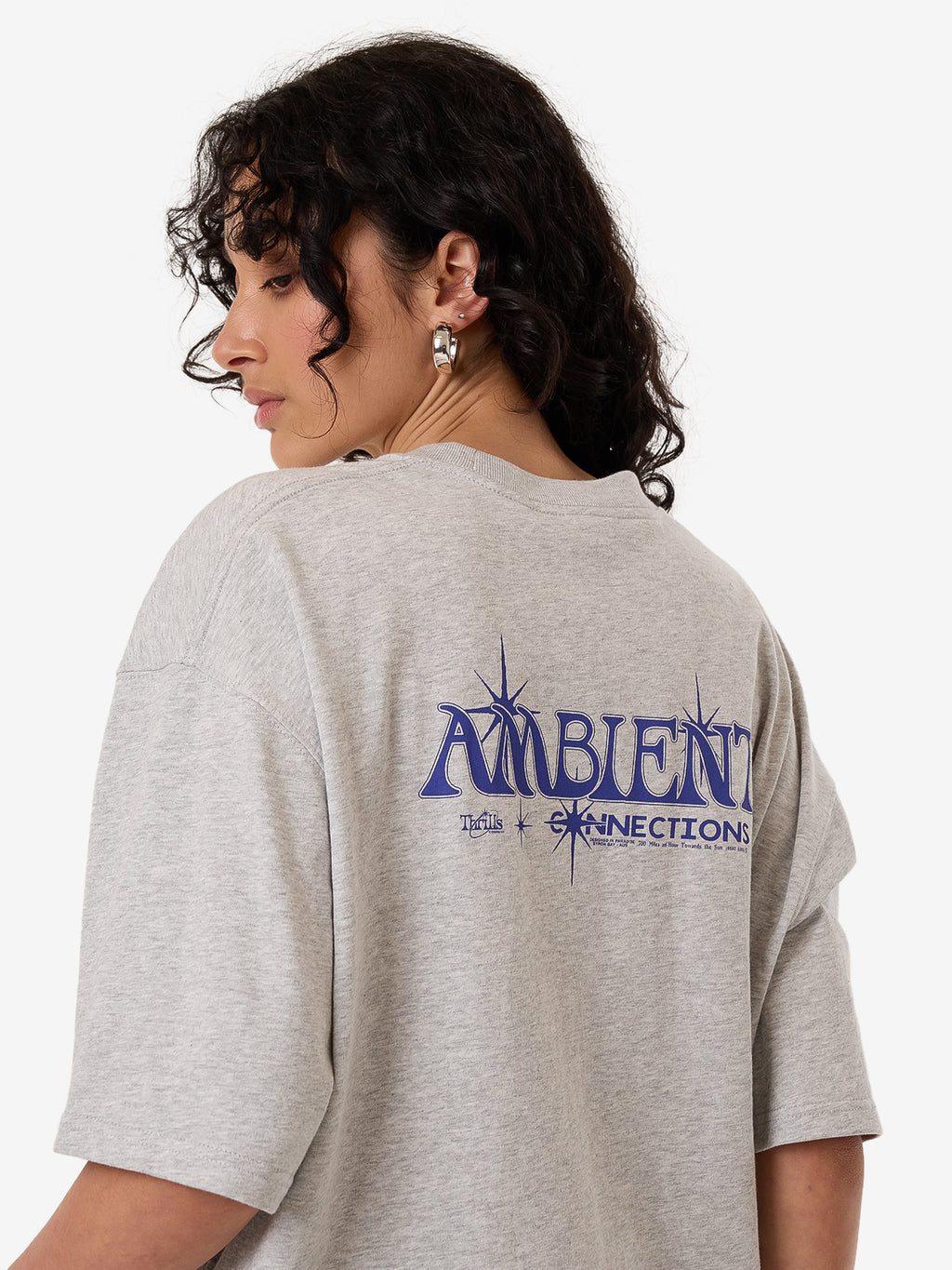 Thrills Ambient Connection Oversized Tee - Snow Marle in Snow Marle