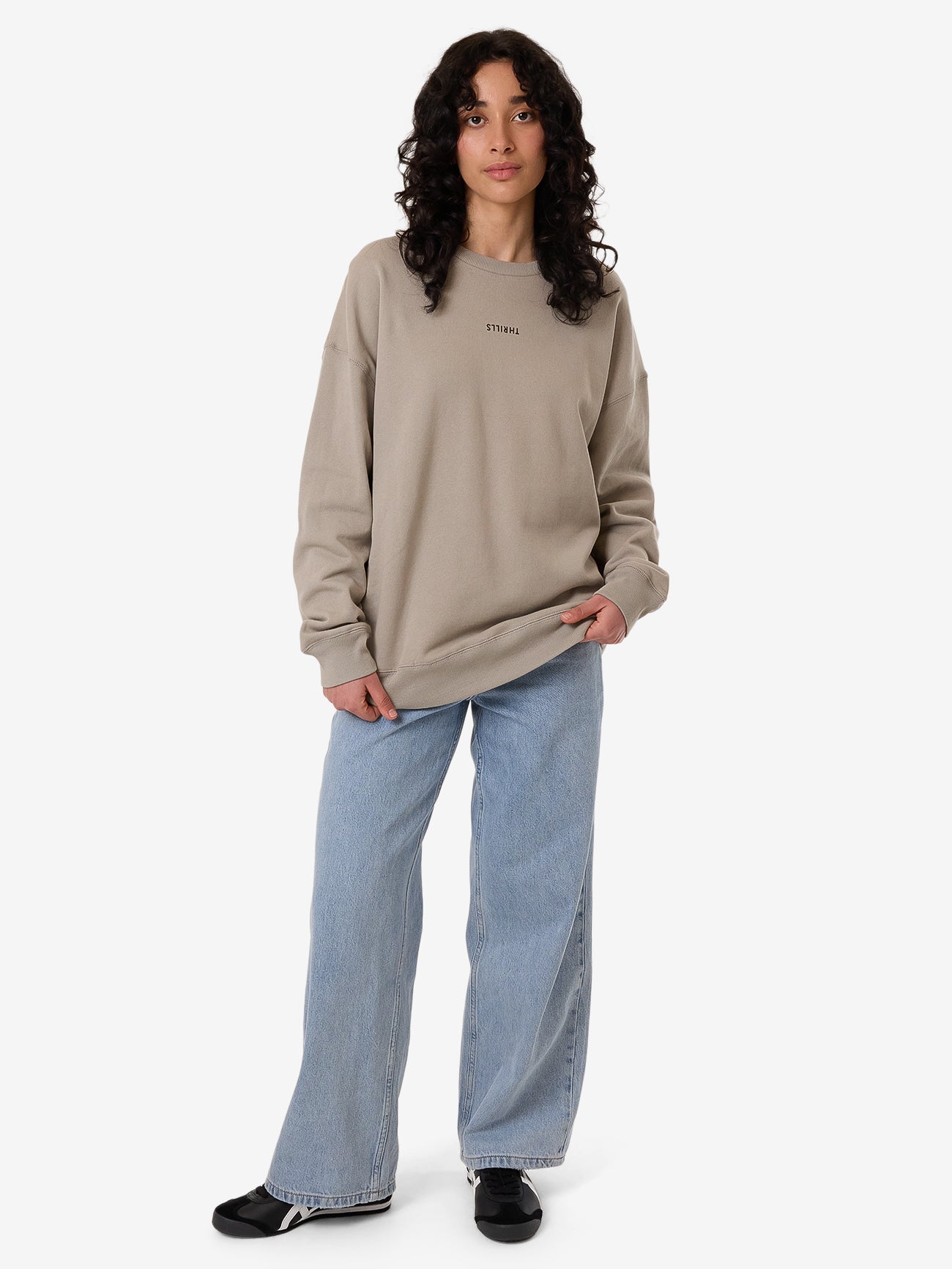 Thrills Minimal Thrills Slouch Crew - String in String