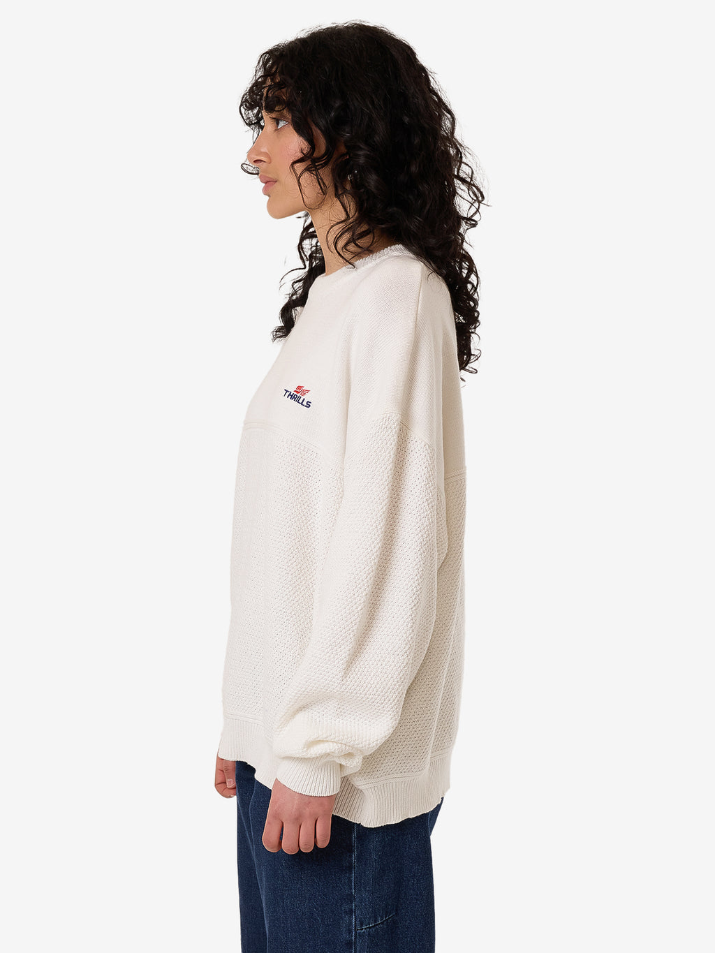 Thrills Navigate Knit Pullover - Chalk in Chalk