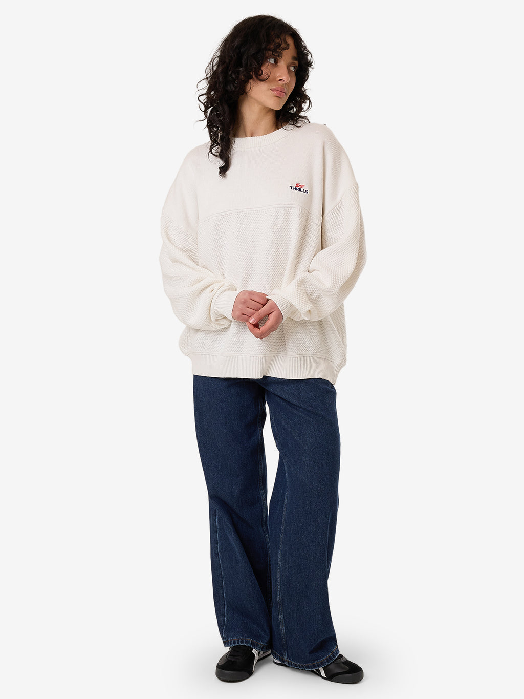 Thrills Navigate Knit Pullover - Chalk in Chalk