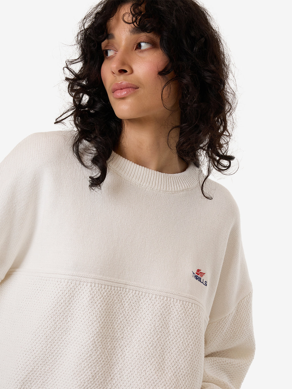 Thrills Navigate Knit Pullover - Chalk in Chalk