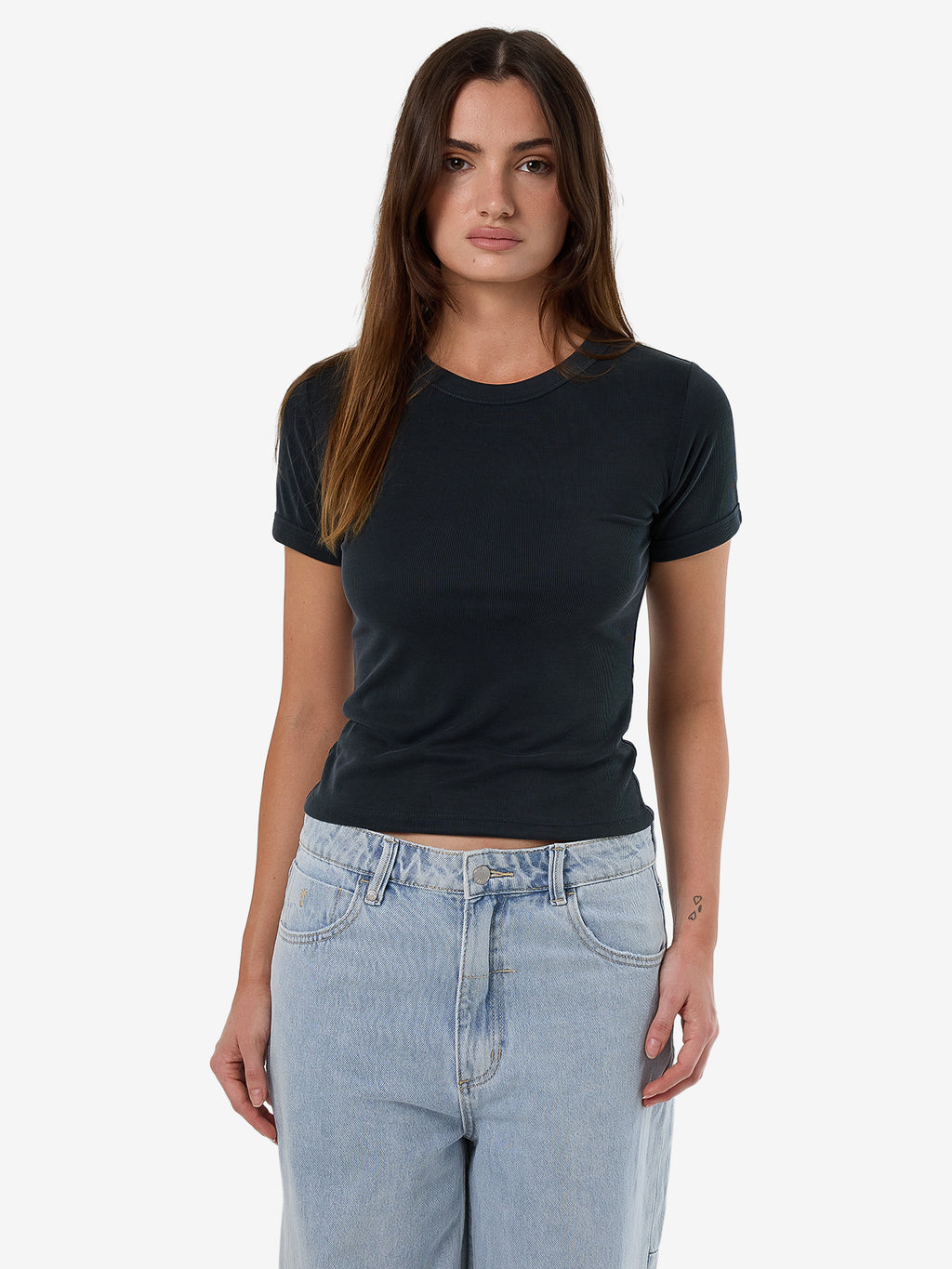 Thrills Tc Micro Rib Tee - Shadow in Shadow