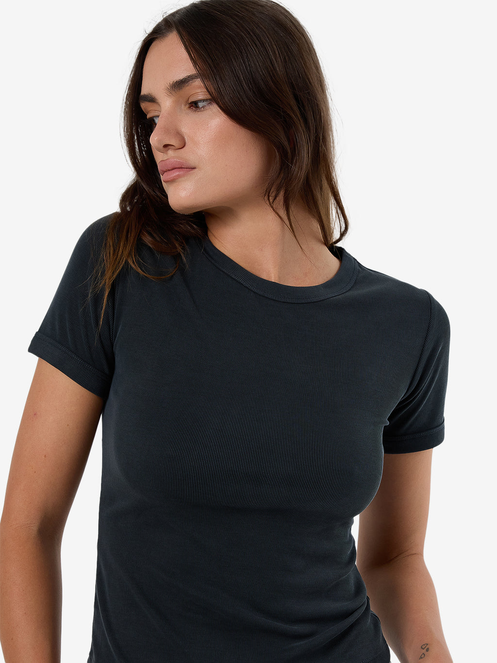 Thrills Tc Micro Rib Tee - Shadow in Shadow