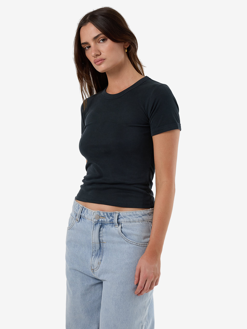 Thrills Tc Micro Rib Tee - Shadow in Shadow