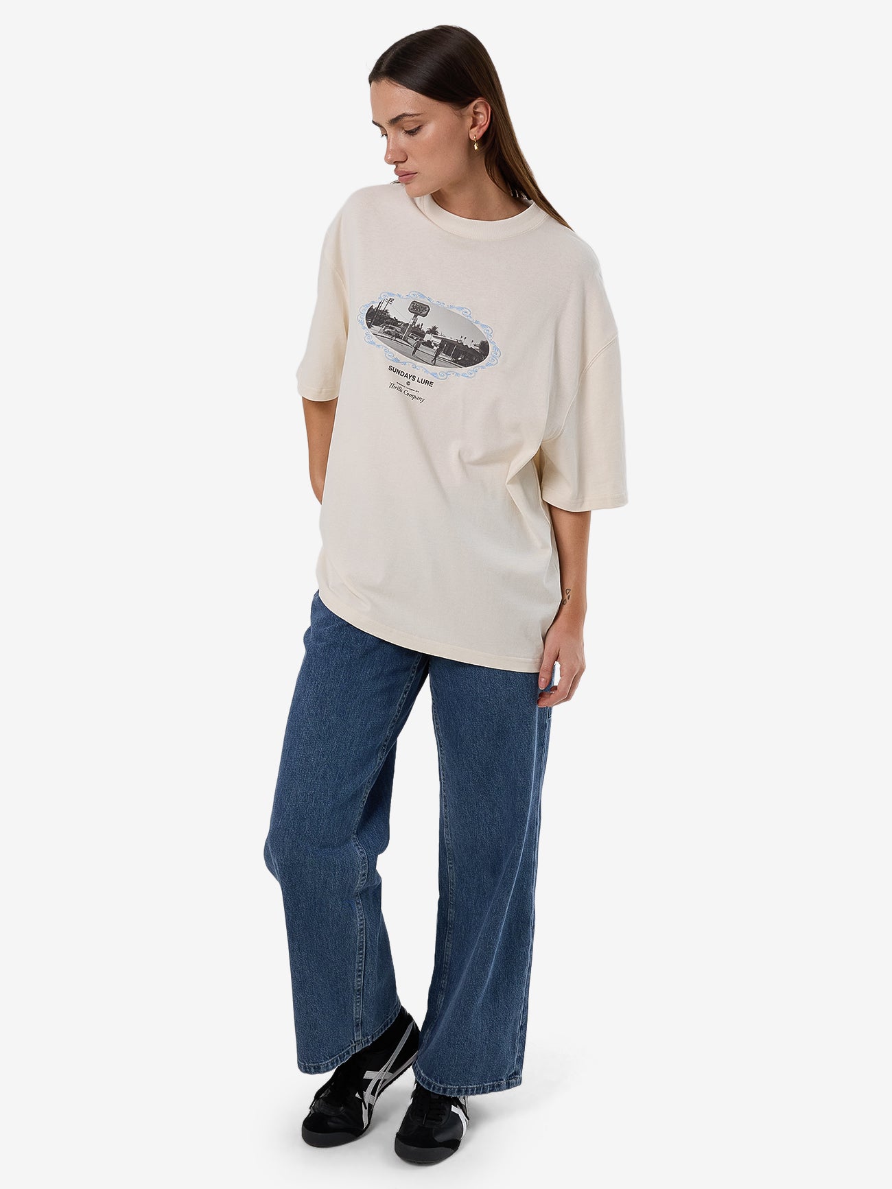 Thrills Sundays Lure Oversized Tee - Heritage White in Heritage White