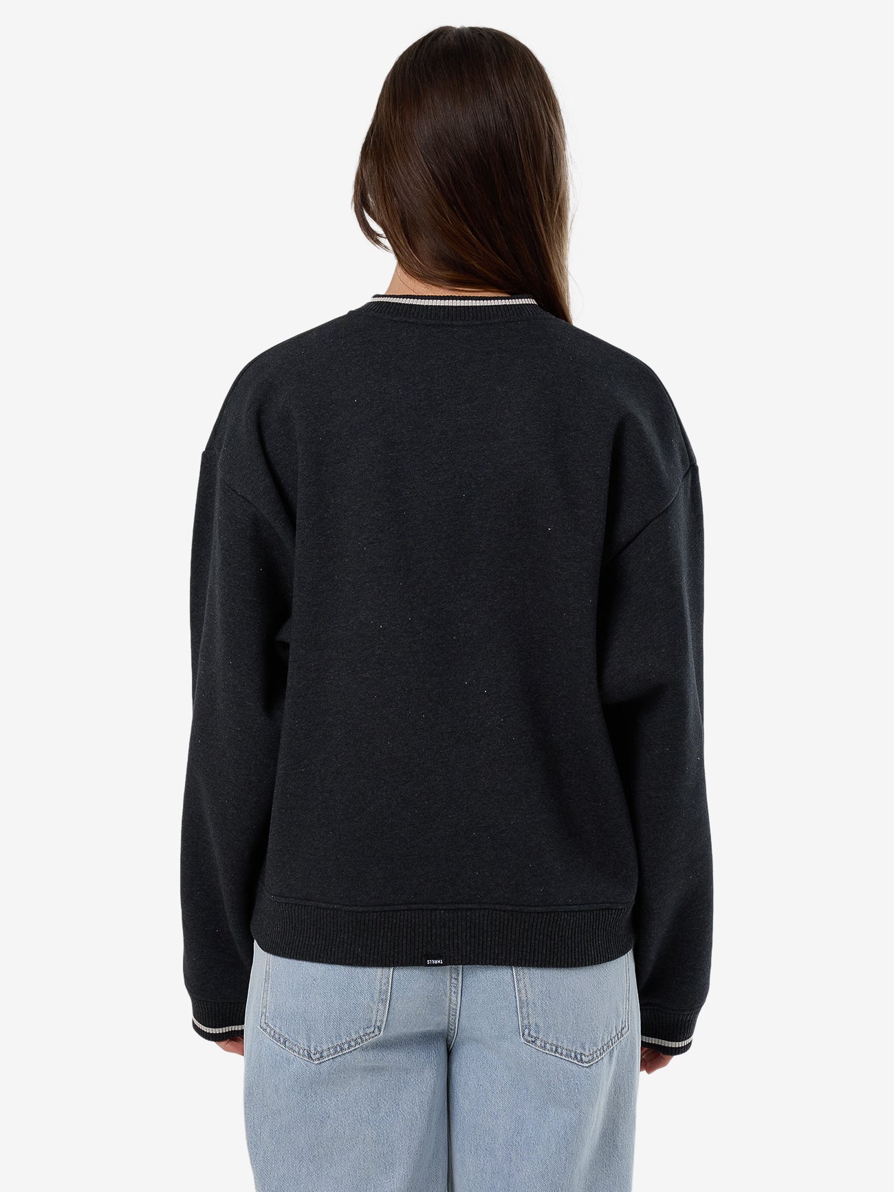 Thrills Legacy V Neck Fleece - Black Marle in Black Marle