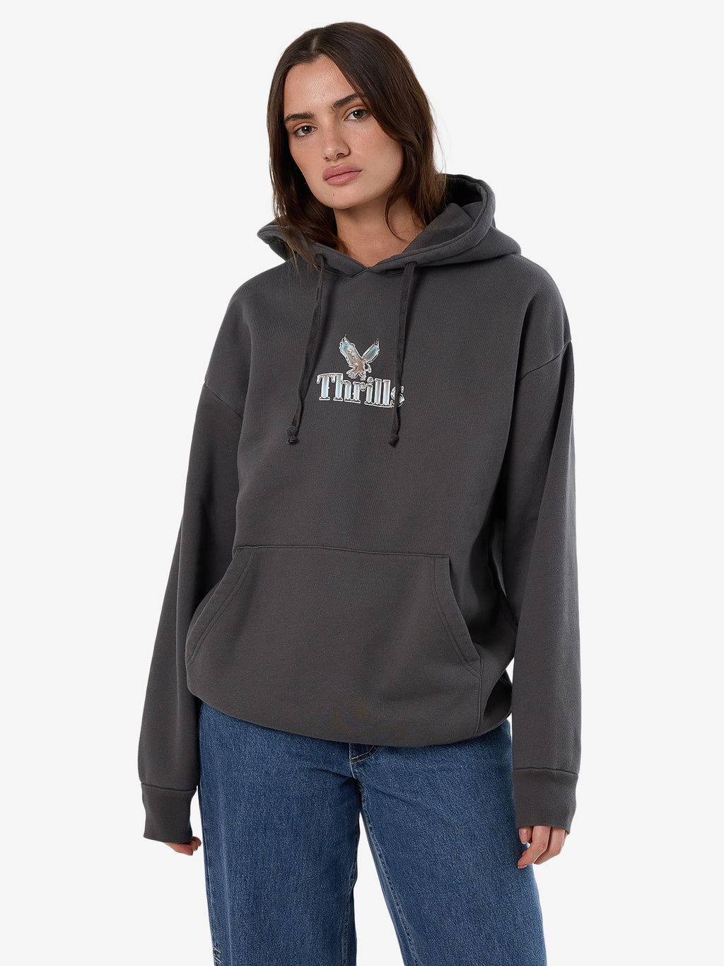 Thrills Strength And Glory Slouch Hood - Merch Black in Merch Black