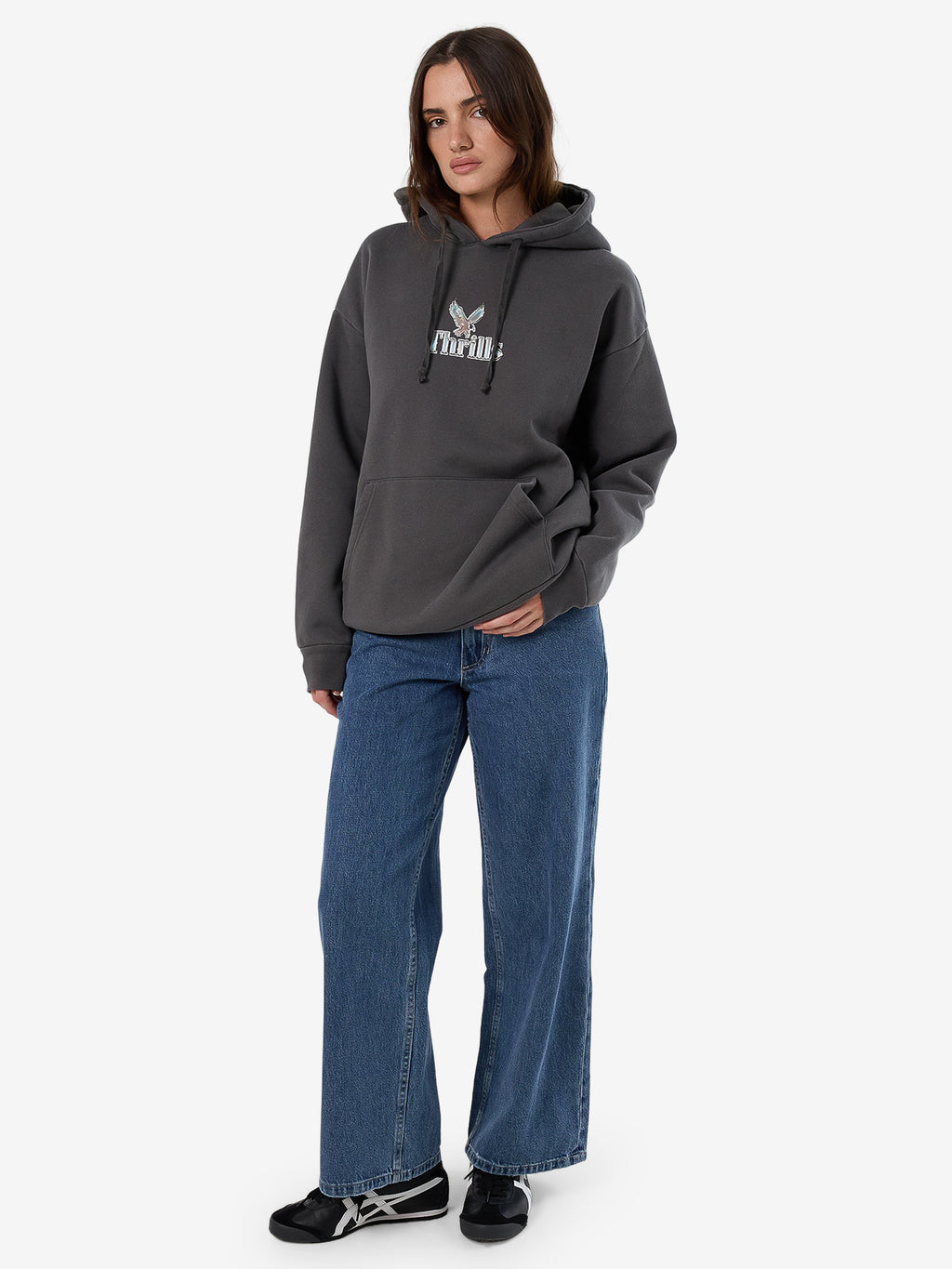 Thrills Strength And Glory Slouch Hood - Merch Black in Merch Black