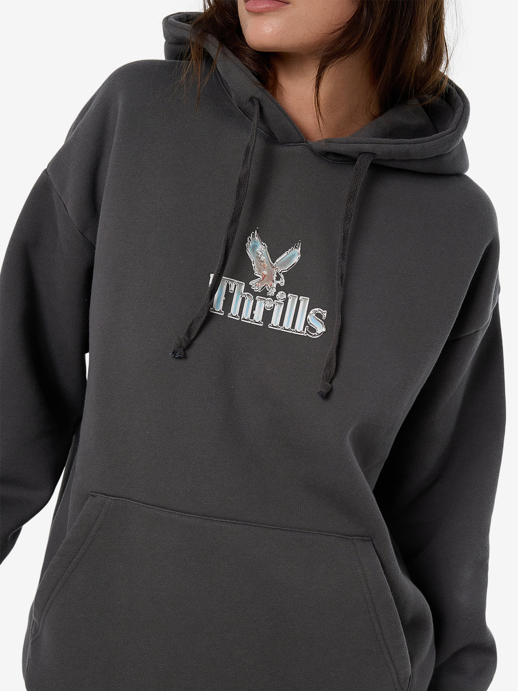 Thrills Strength And Glory Slouch Hood - Merch Black in Merch Black