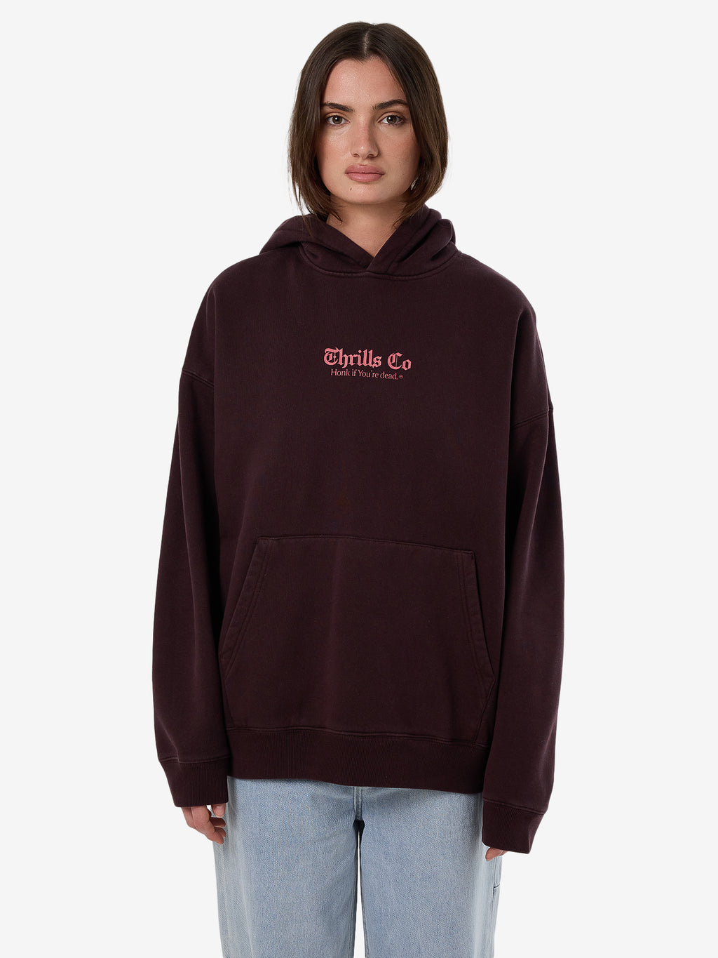 Thrills Lighten Up Cocoon Panel Hood - Deep Plum in Deep Plum