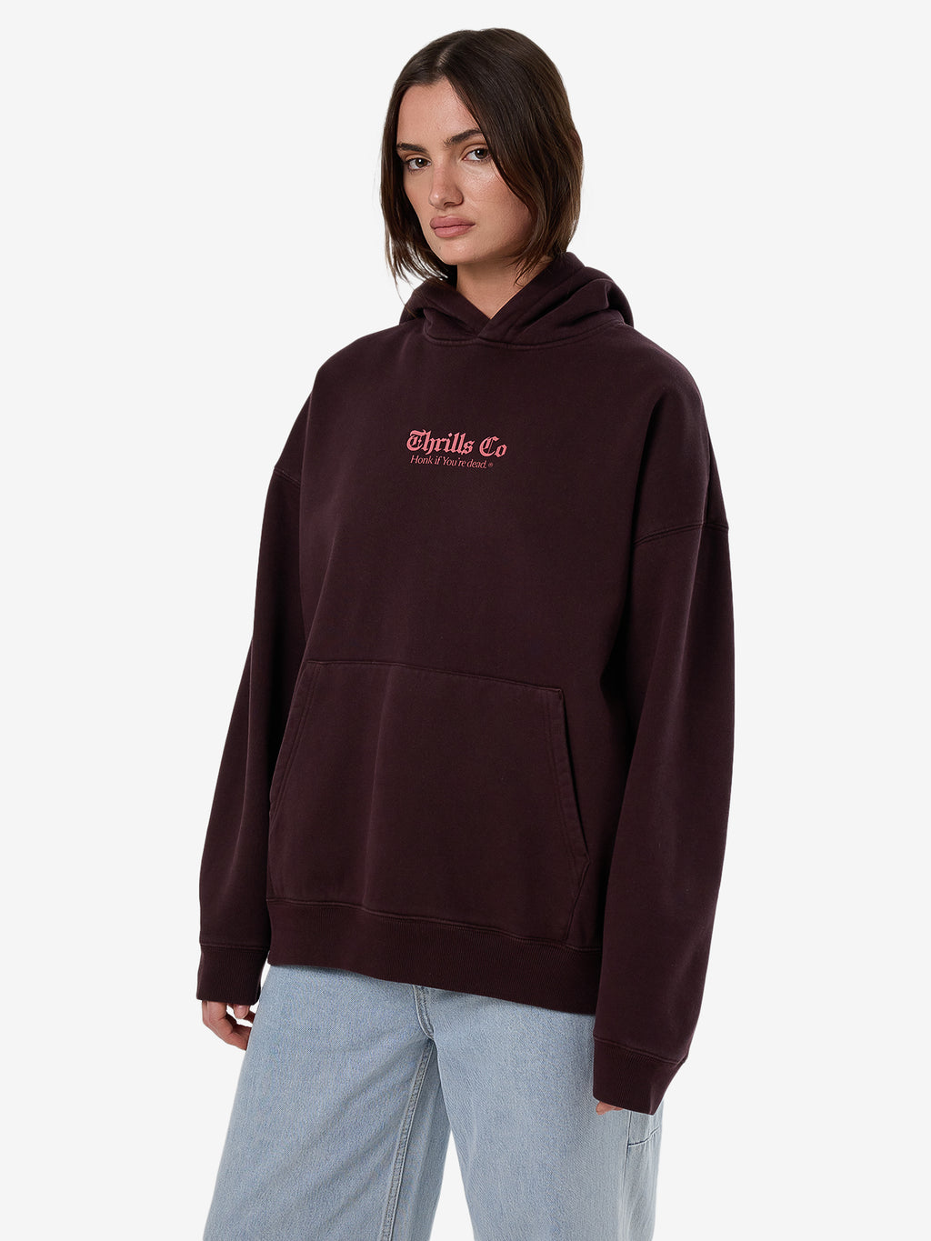 Thrills Lighten Up Cocoon Panel Hood - Deep Plum in Deep Plum