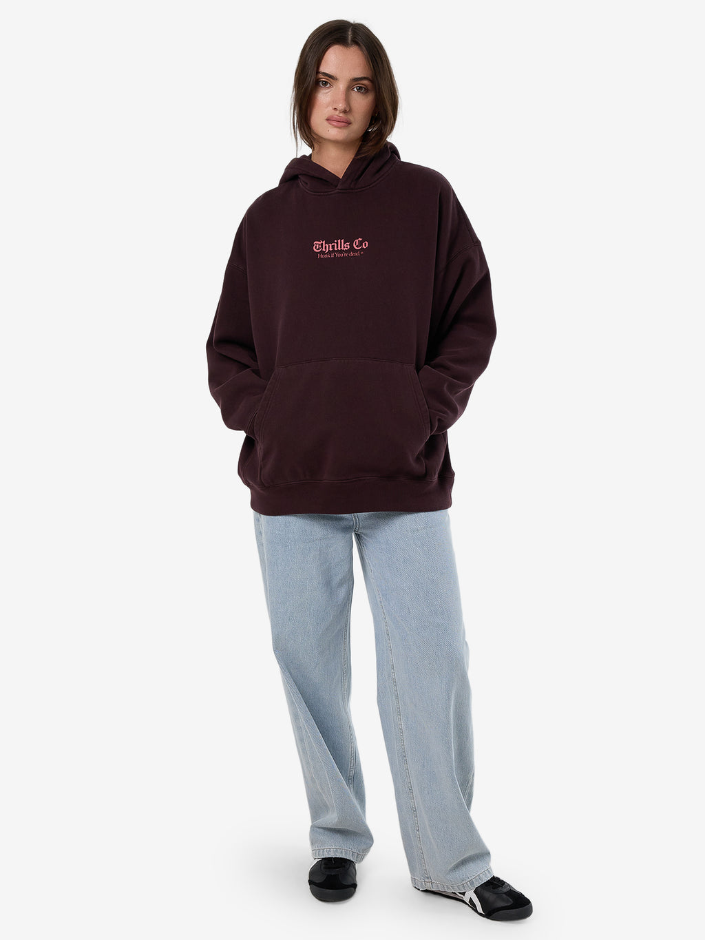 Thrills Lighten Up Cocoon Panel Hood - Deep Plum in Deep Plum