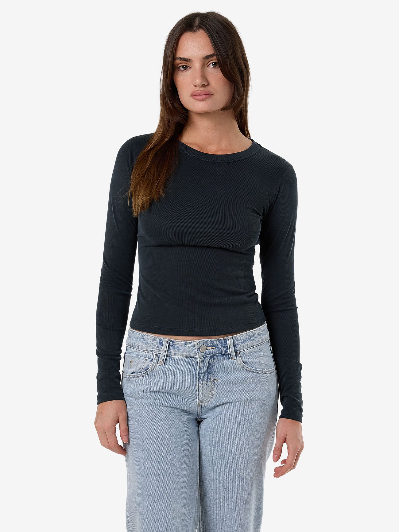 Thrills Ryden Micro Rib Top - Shadow in Shadow