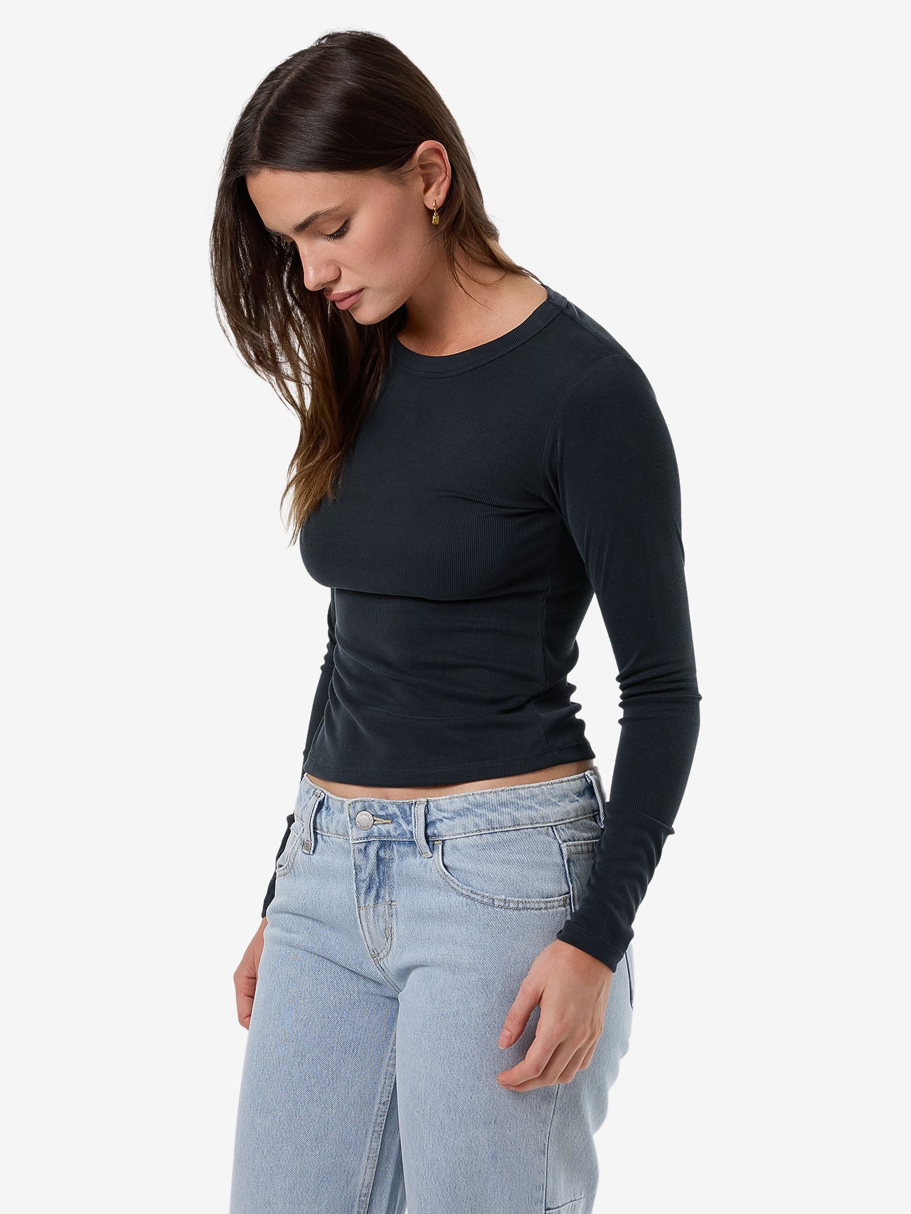 Thrills Ryden Micro Rib Top - Shadow in Shadow