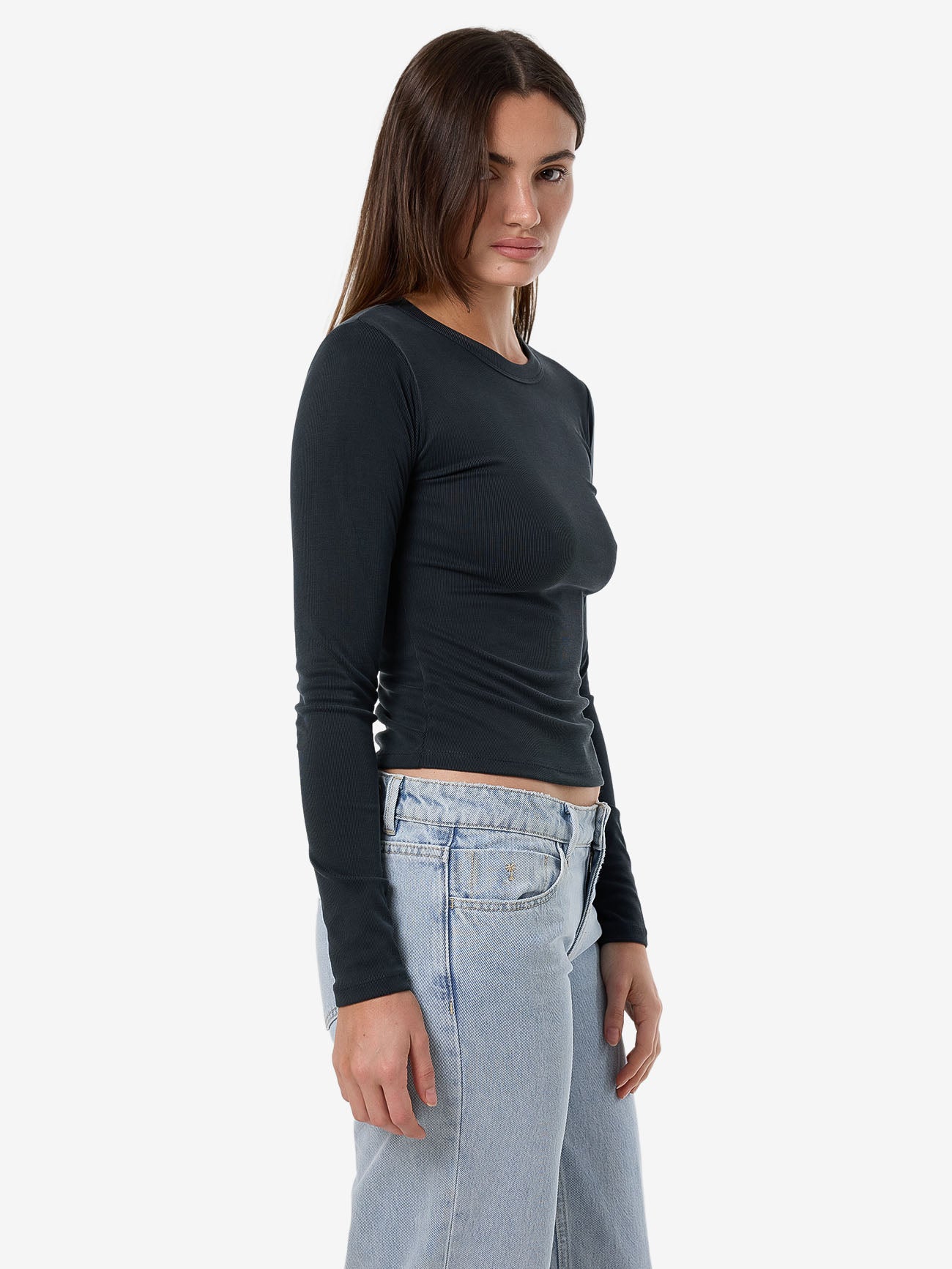 Thrills Ryden Micro Rib Top - Shadow in Shadow