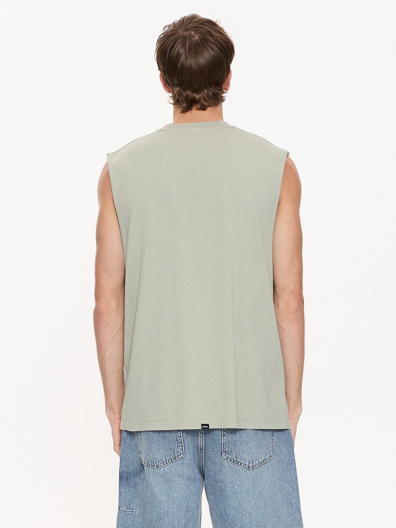 Thrills Co A Haven For The Restless Merch Fit Muscle Tee - Dirty Sage in Dirty Sage