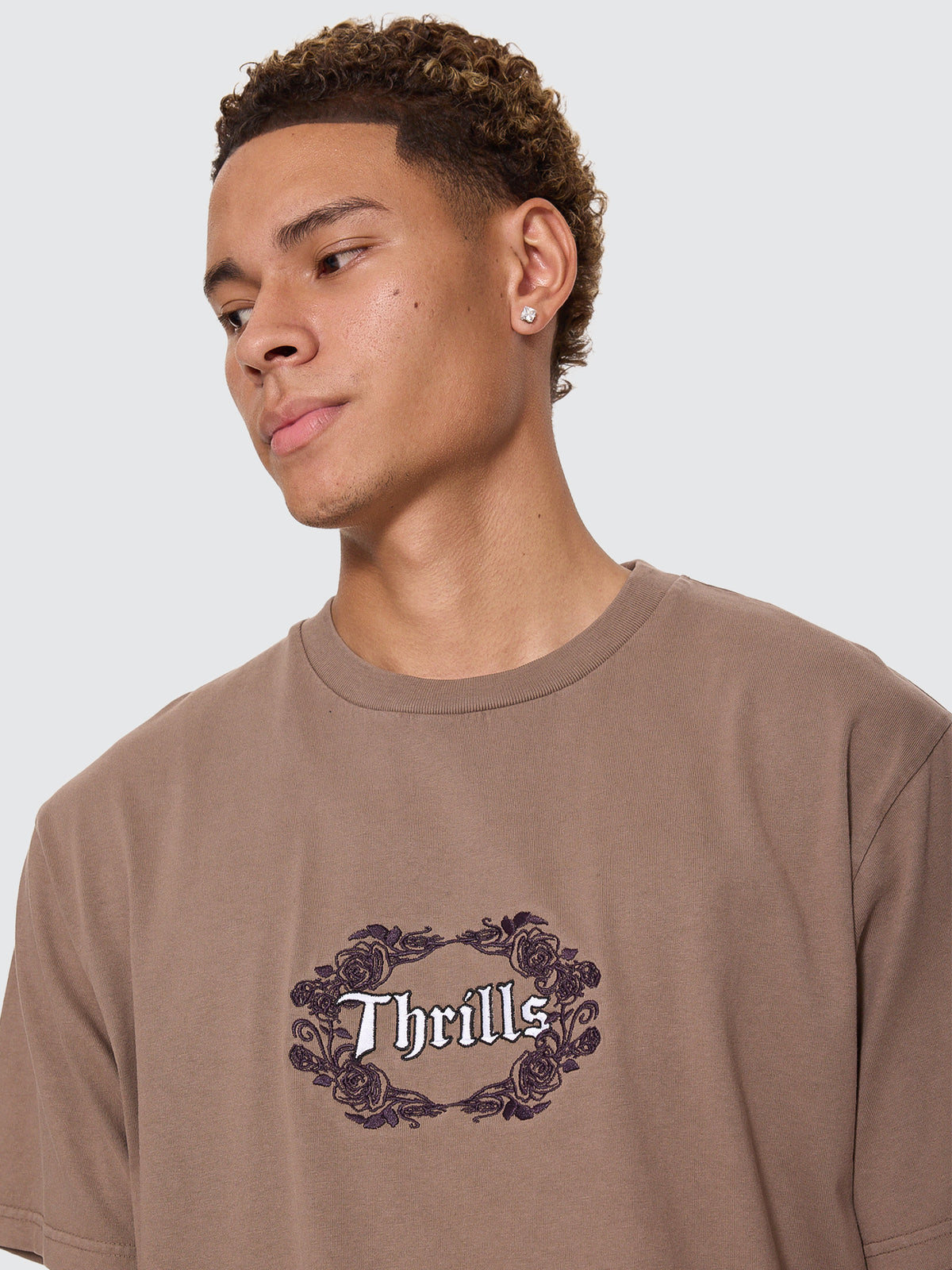 Thrills Co Wreath Of Desire Embro Merch Tee - Falcon in Falcon