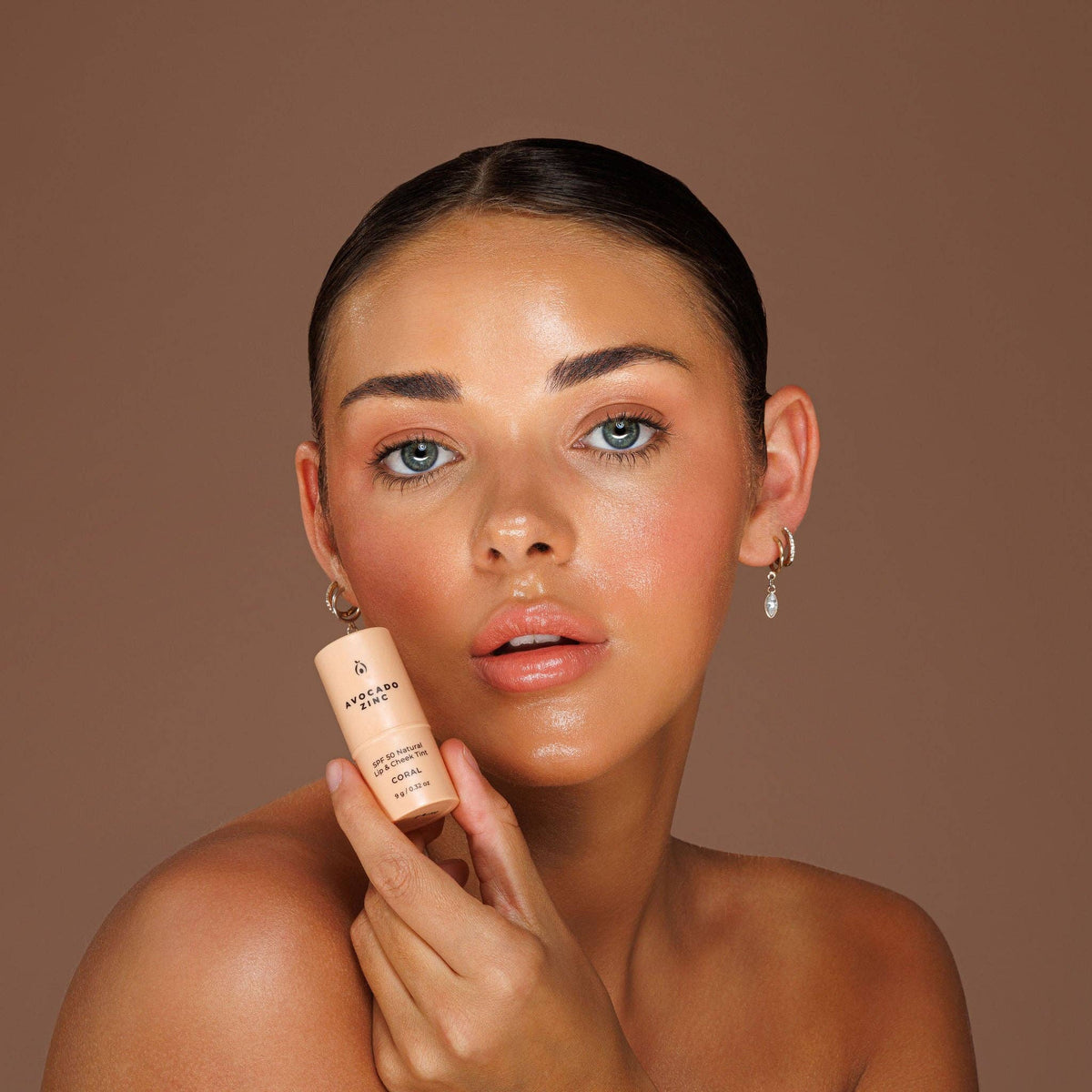 Avocado Zinc Spf 50 Natural Lip & Cheek Tint in Red Earth