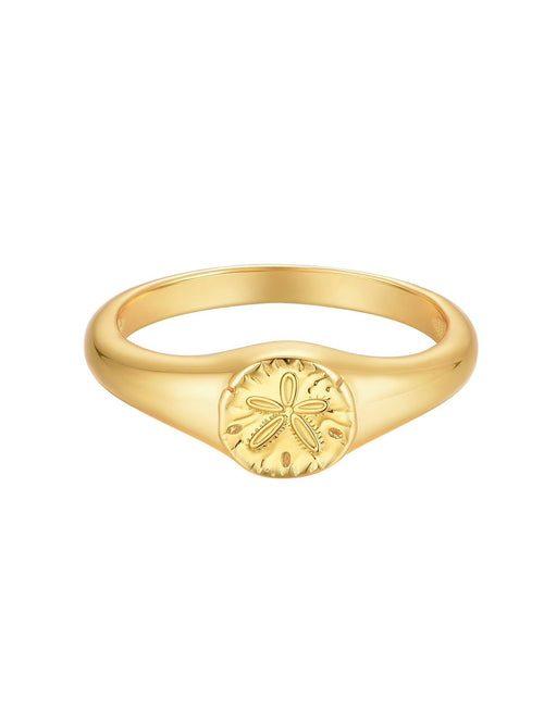 Malakai The Label Sand Dollar Ring in 18k Gold in Single