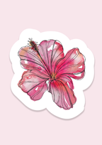 Hibiscus Flower Watercolour Vinyl Sticker