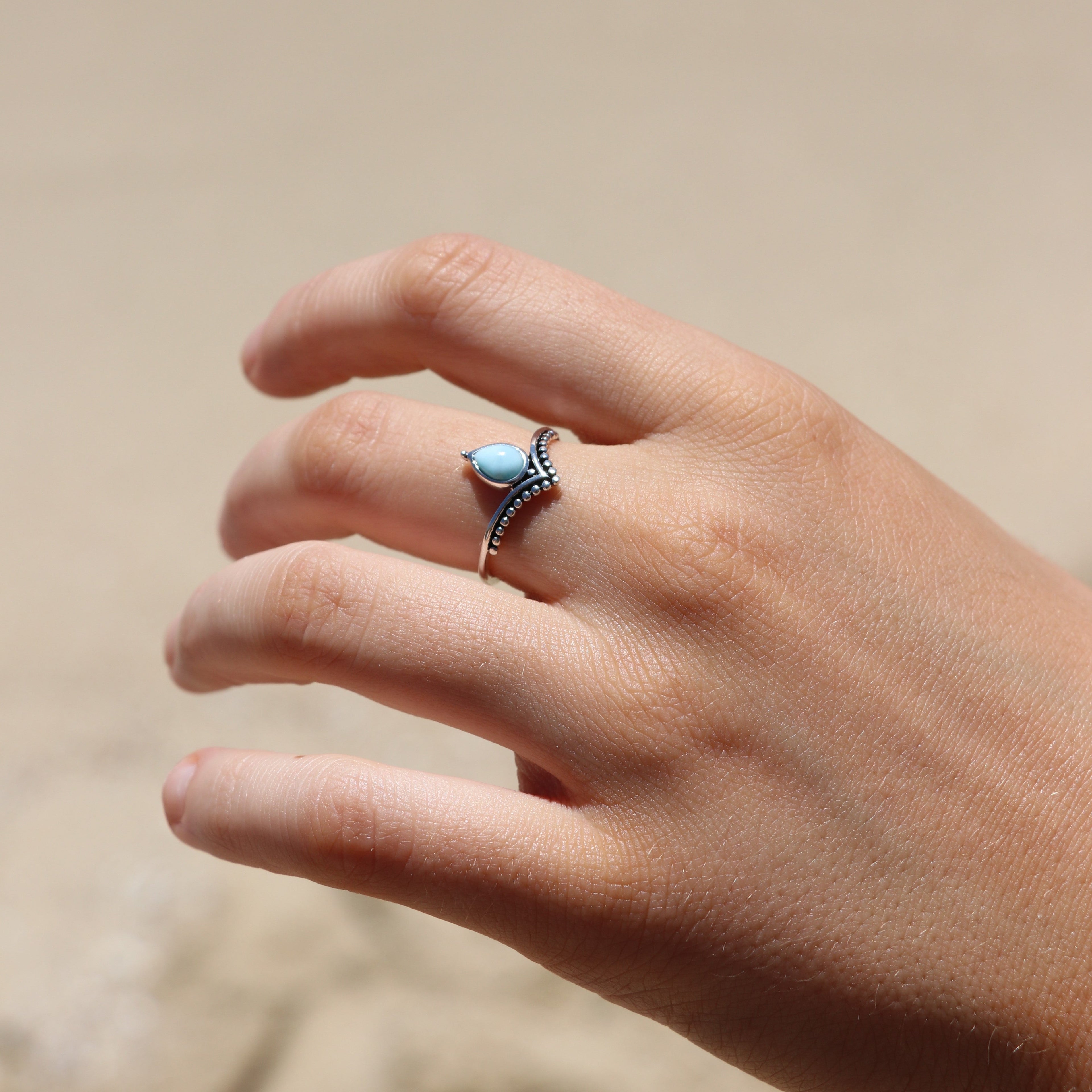 MiKi Jewellery Orlando Larimar Ring in Single
