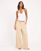 Roxy Womens Lolani Elastic Waist Pants in Pebble
