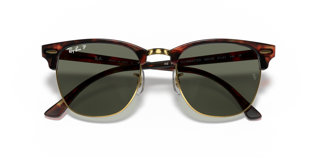 Ray-Ban® CLUBMASTER RED HAVANA G-15 GRE in Tortoise On Gold