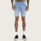 Kiss Chacey KS2 Denim Short in Destroyed Crystal Blue