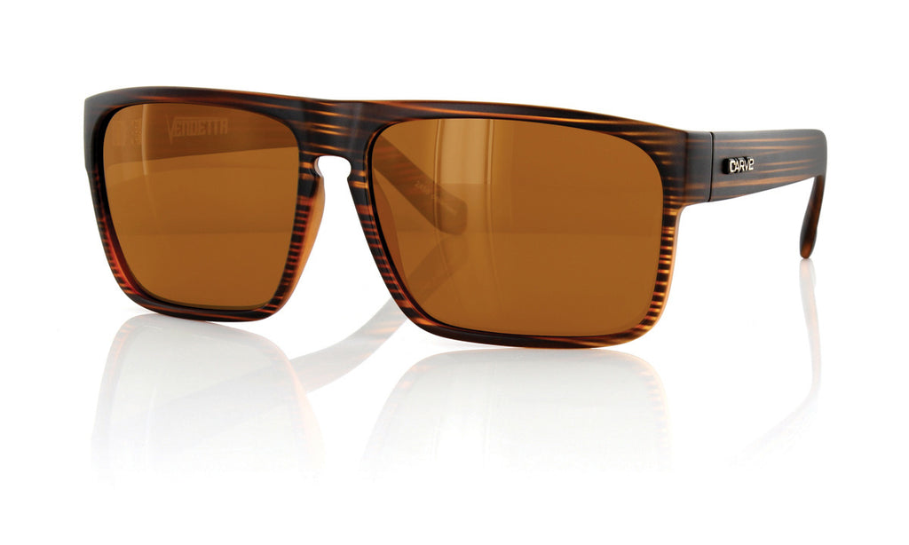 Carve Vendetta - Matte Brown Translucent Streak Frame Brown Polarized Lens in Single