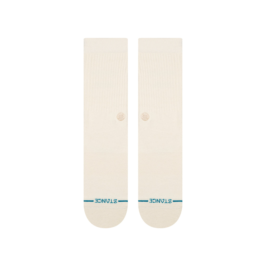 Stance ICON ORGANIC CREW SOCKS - WHITE in CANVAS