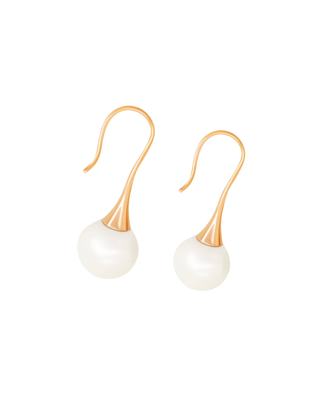 MiKi Jewellery Round Pearl Drop Gold in Default Title