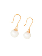 MiKi Jewellery Round Pearl Drop Gold in Default Title