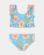 Roxy Girls 2-7 Hawayiha Crop Top Two Piece in Splish Splash Hawayi
