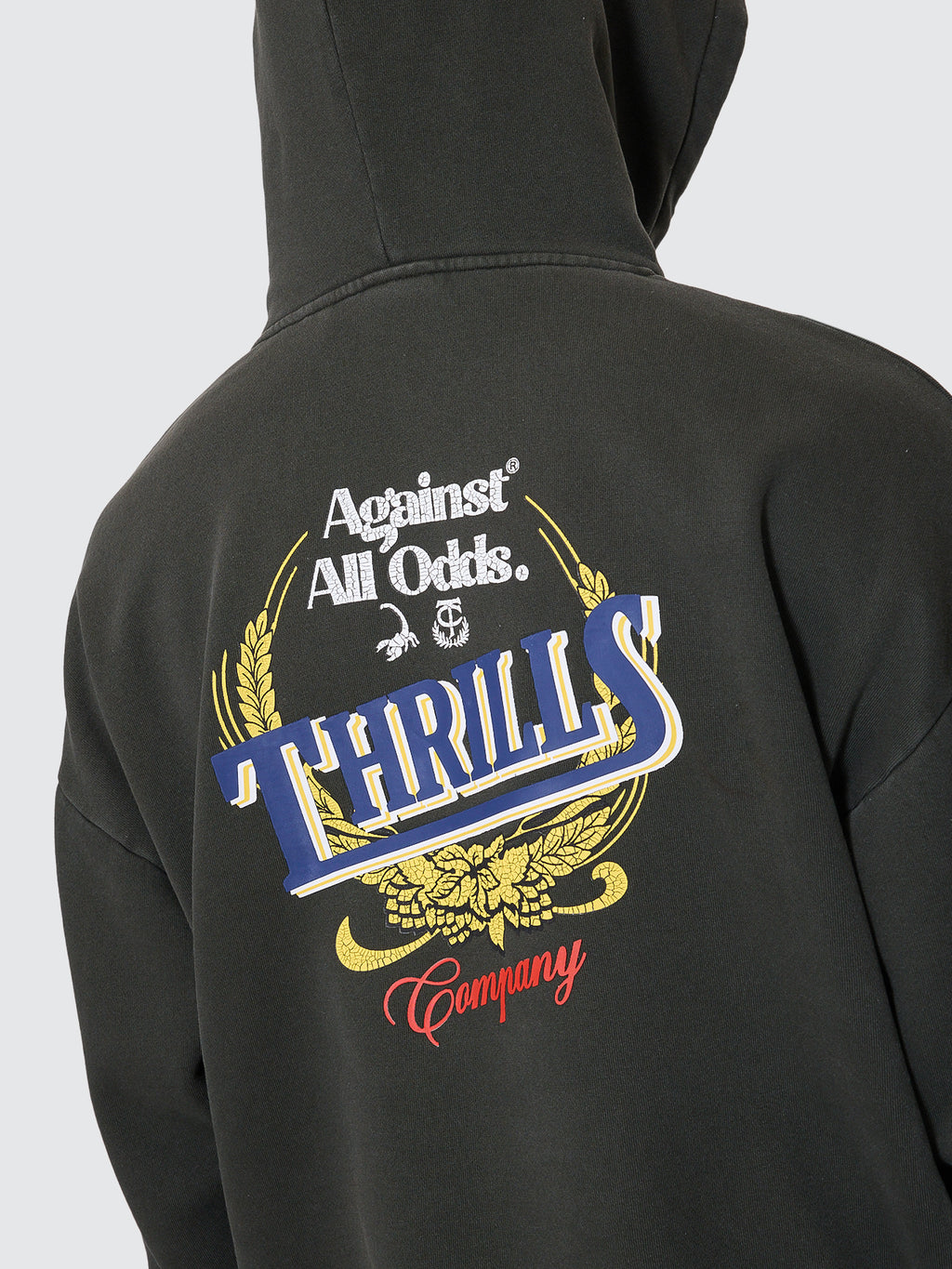 Thrills Co Against All Odds Slouch Pull On Hood - Oil Green in Oil Green