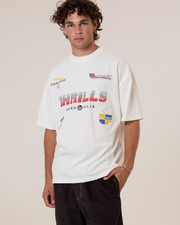 Thrills Anarchy In Paradise Box Fit Oversize Tee - Dirty White in Dirty White