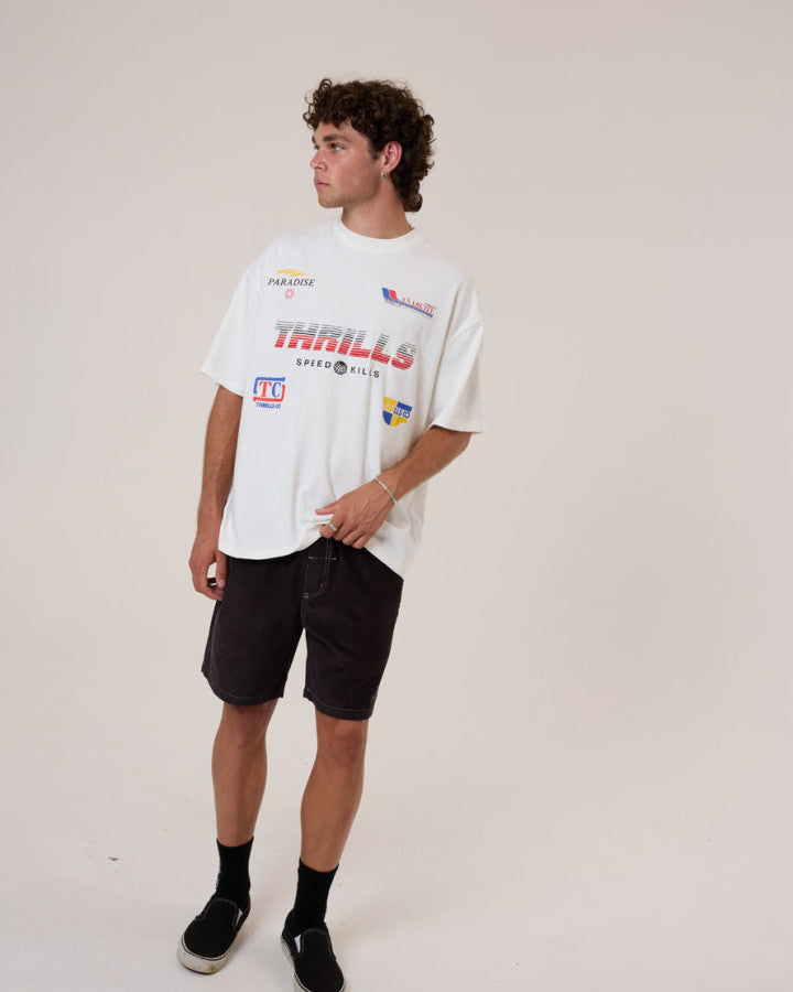 Thrills Anarchy In Paradise Box Fit Oversize Tee - Dirty White in Dirty White