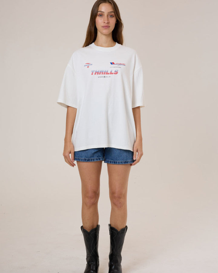 Thrills Anarchy In Paradise Oversized Tee - Dirty White in Dirty White